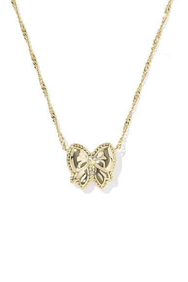 Kendra Scott Haley Bow Short Pendant Necklace in Gold