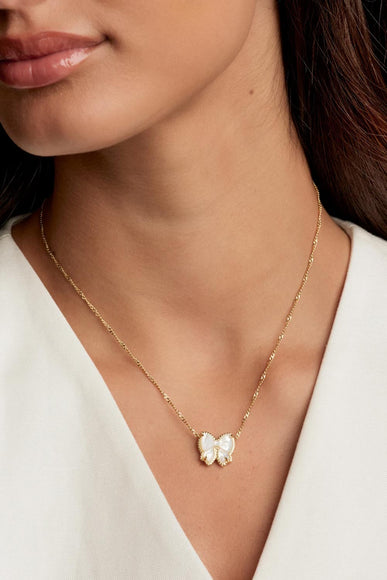 Kendra Scott Haley Bow Short Pendant Necklace in Gold