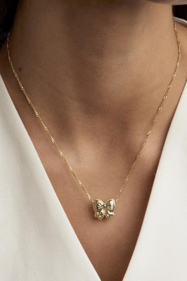 Kendra Scott Haley Bow Short Pendant Necklace in Gold