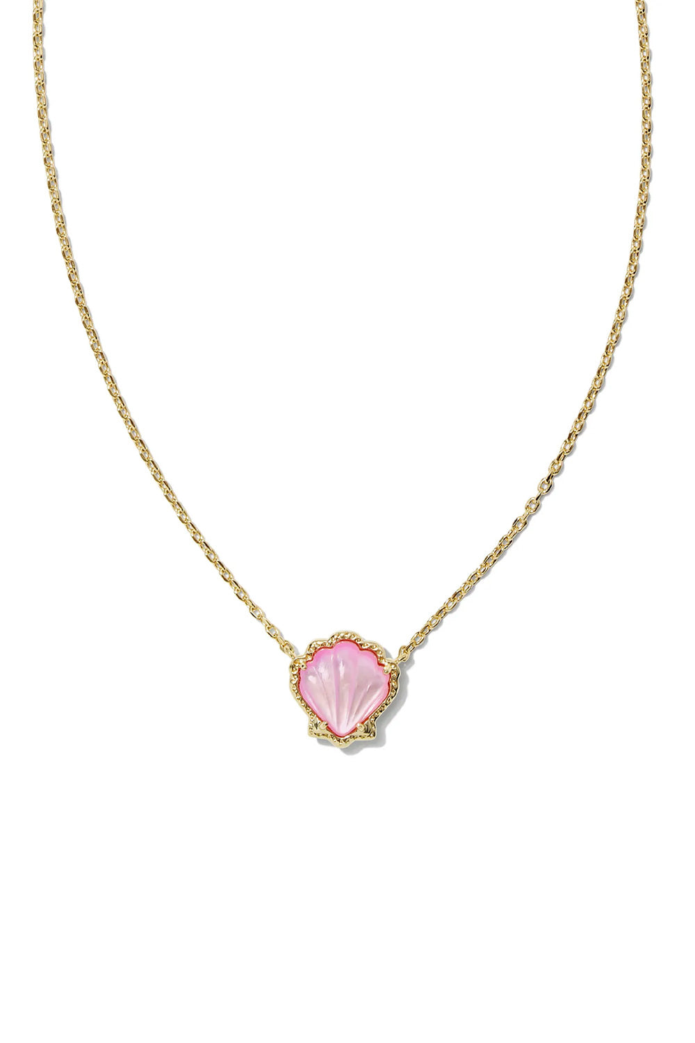Kendra Scott Brynne Shell Gold Pendant Necklace in Blush