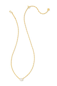 Kendra Scott Cailin Gold Pendant Necklace for Women in White Crystal