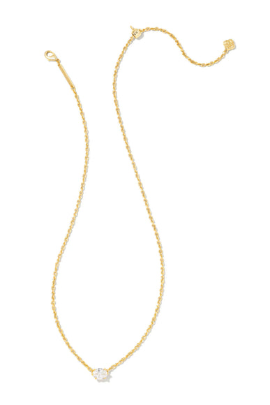 Kendra Scott Cailin Gold Pendant Necklace for Women in White Crystal