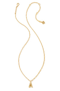kendra scott gold initial necklace with a letter A pendant 