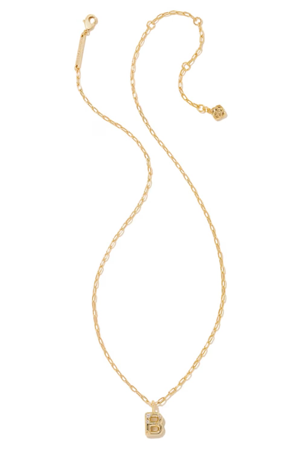 kendra scott gold initial necklace with a letter B pendant 