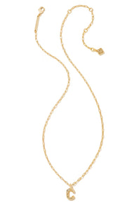 kendra scott gold initial necklace with a letter C pendant 