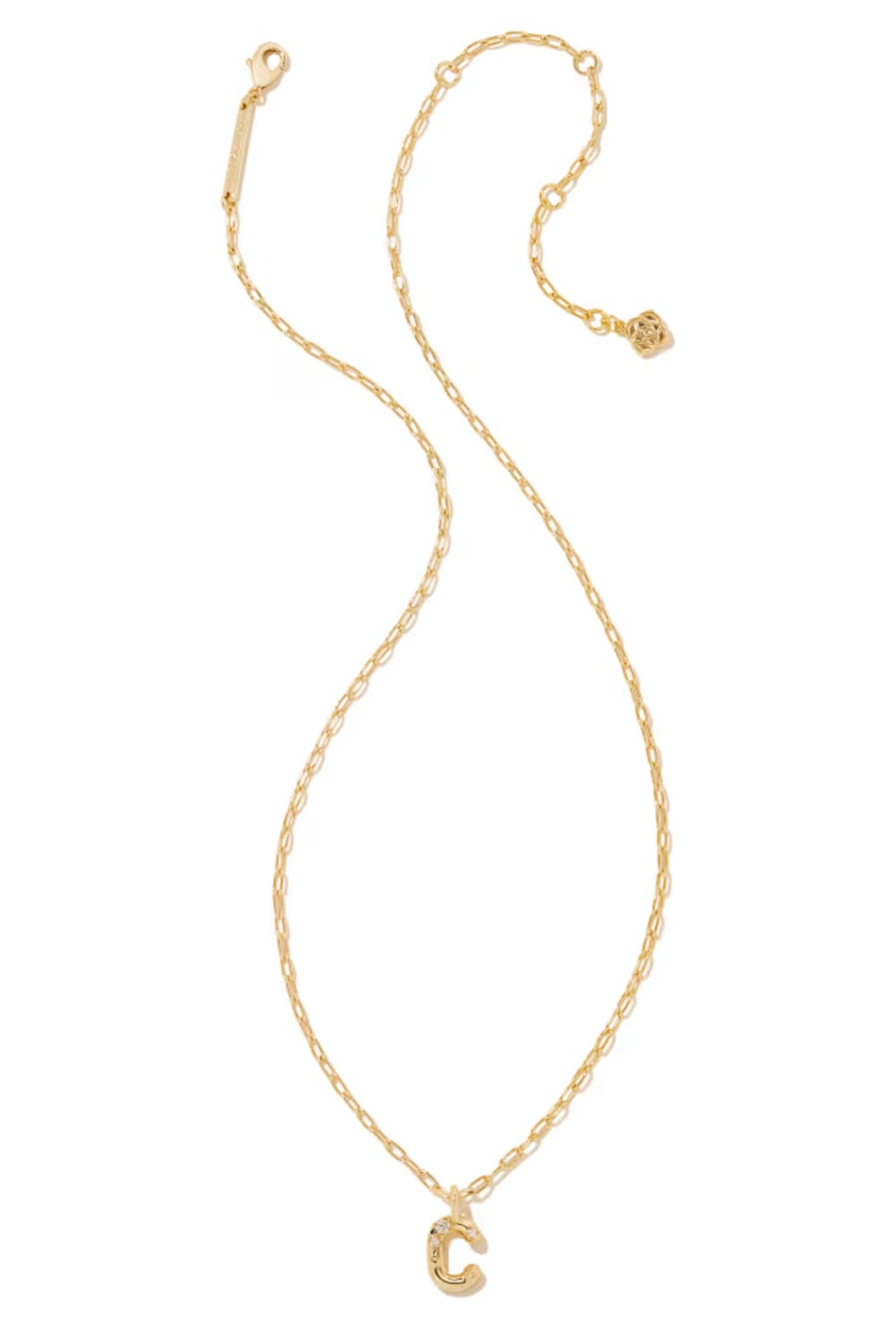 kendra scott gold initial necklace with a letter C pendant 