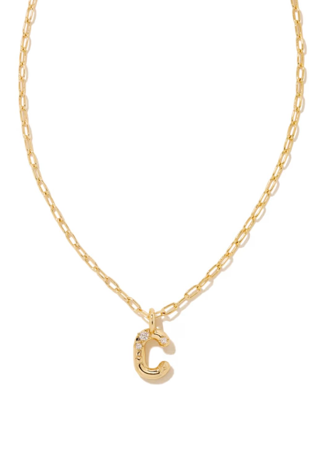 kendra scott gold initial necklace with a letter C pendant 