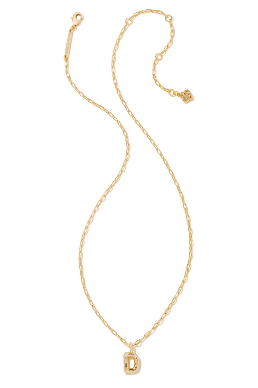 kendra scott gold initial necklace with a letter D pendant 