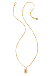 kendra scott gold initial necklace with a letter E pendant 