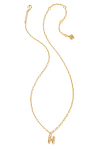 kendra scott gold initial necklace with a letter H pendant 