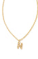 kendra scott gold initial necklace with a letter H pendant 