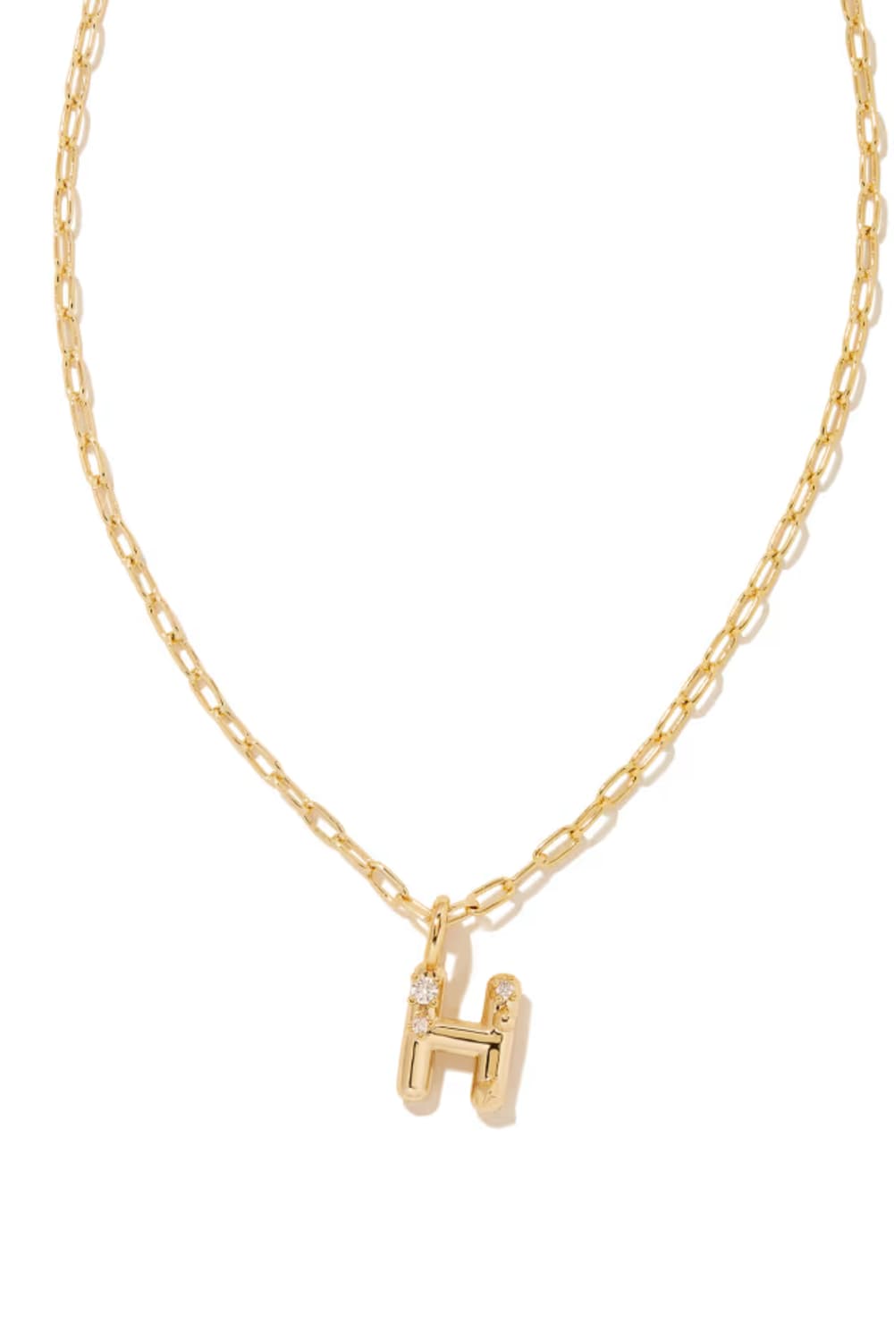 kendra scott gold initial necklace with a letter H pendant 