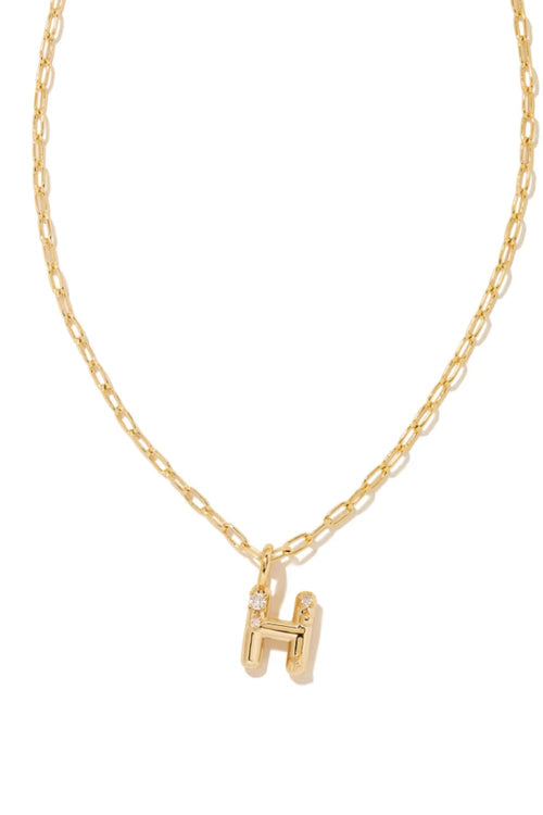 kendra scott gold initial necklace with a letter H pendant 