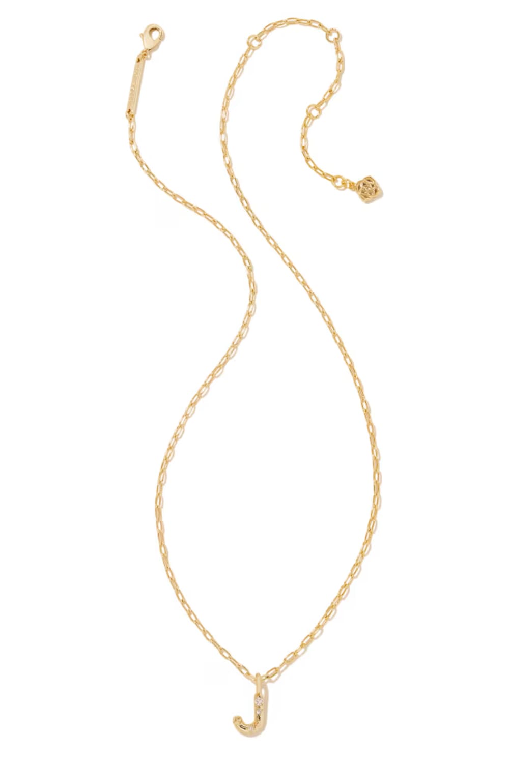 kendra scott gold initial necklace with a letter J pendant 