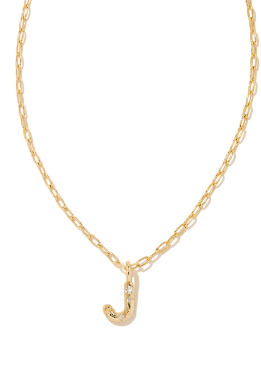 kendra scott gold initial necklace with a letter J pendant 