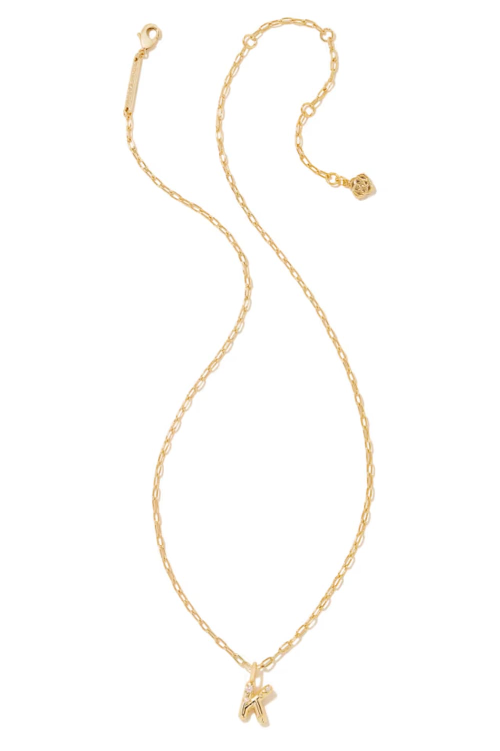 kendra scott gold initial necklace with a letter K pendant 