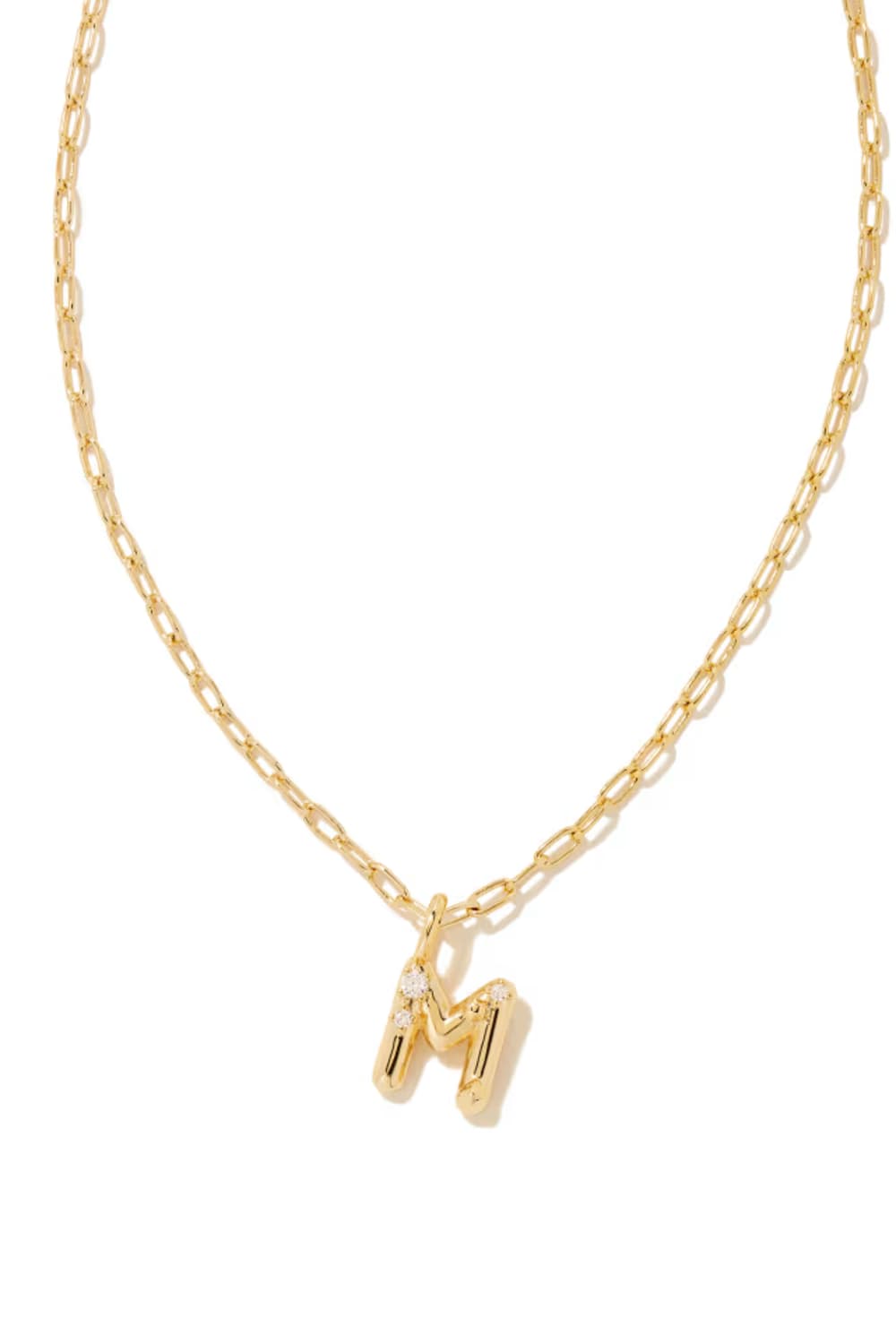 kendra scott gold initial necklace with a letter M pendant 