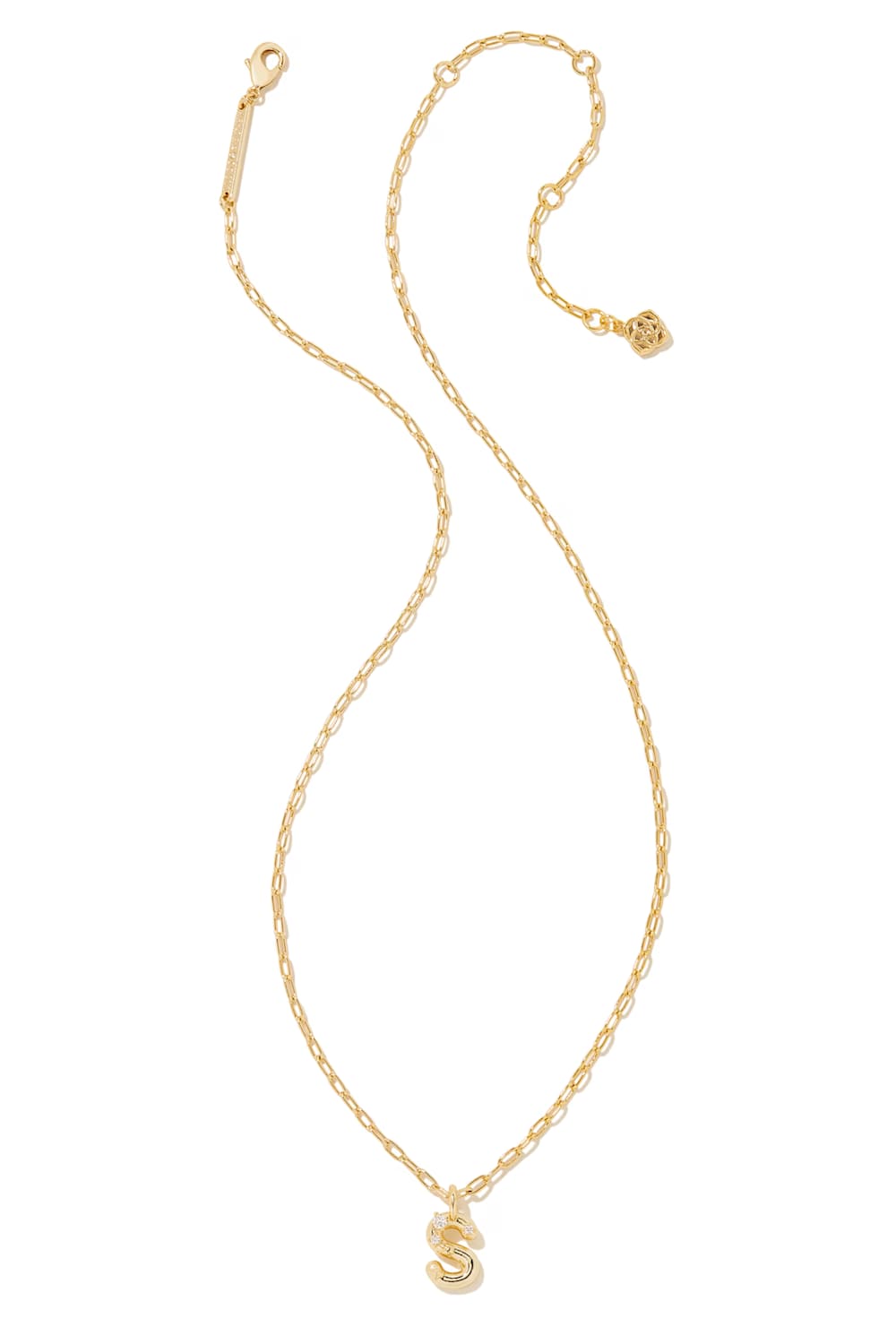 kendra scott gold initial necklace with a letter S  pendant 