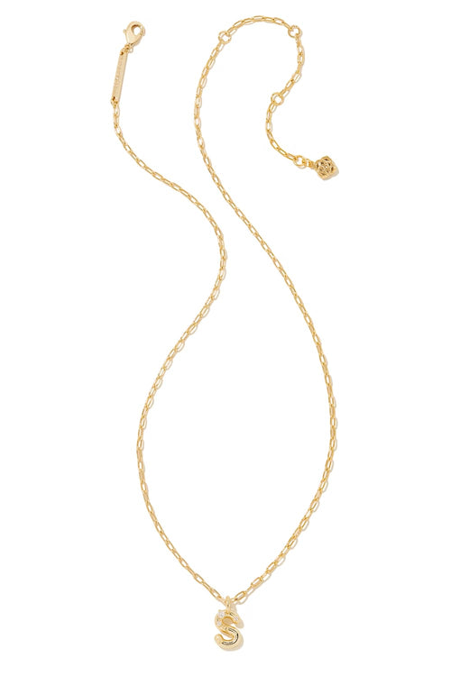 kendra scott gold initial necklace with a letter S  pendant 