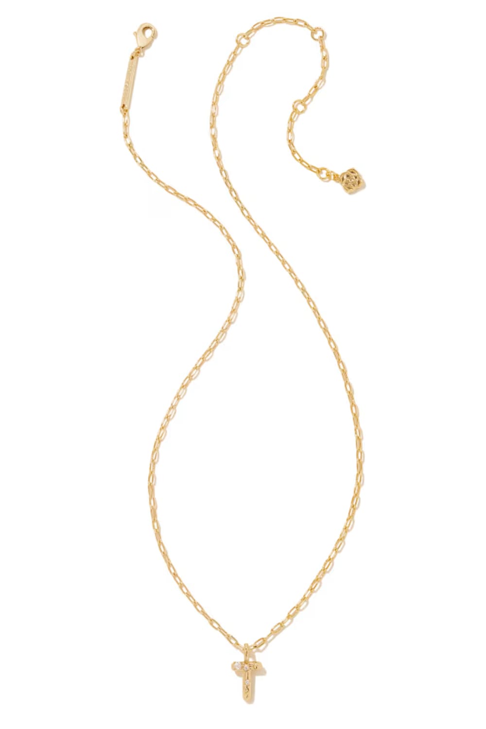 kendra scott gold initial necklace with a letter T  pendant 