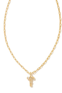 kendra scott gold initial necklace with a letter T  pendant 