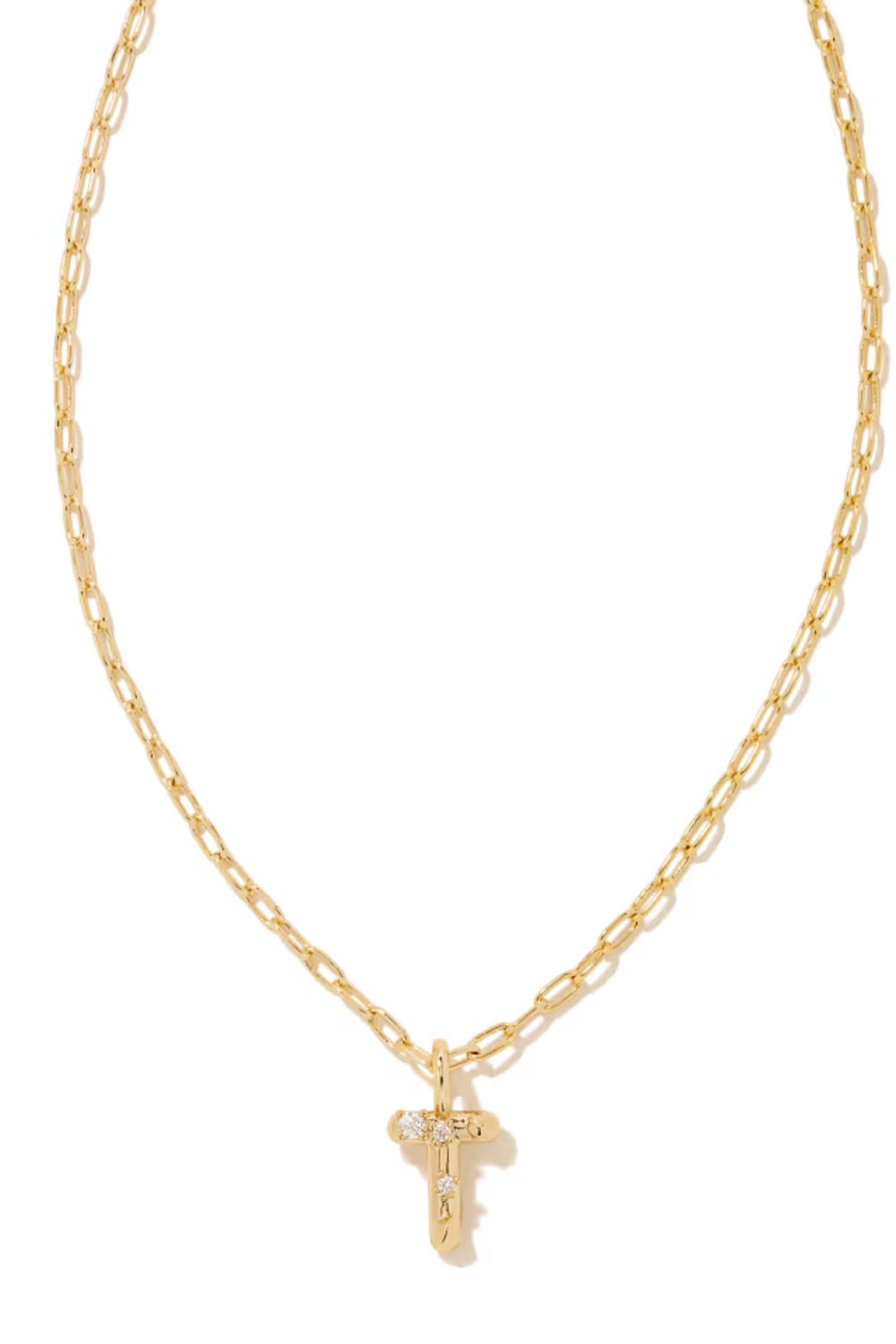 kendra scott gold initial necklace with a letter T  pendant 