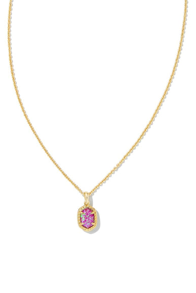 Kendra Scott Daphne Opal Gold Framed Pendant Necklace in Magenta