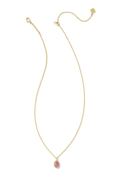Kendra Scott Daphne Opal Gold Framed Pendant Necklace in Magenta