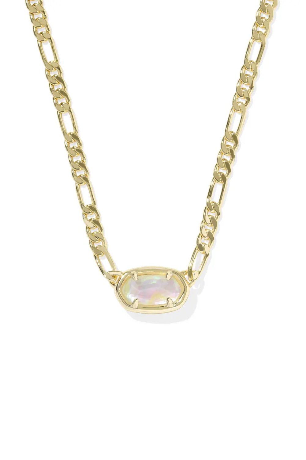 Kendra Scott Elisa Gold Figaro Short Pendant Necklace in Iridescent Abalone