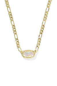 Kendra Scott Elisa Gold Figaro Short Pendant Necklace in Iridescent Abalone