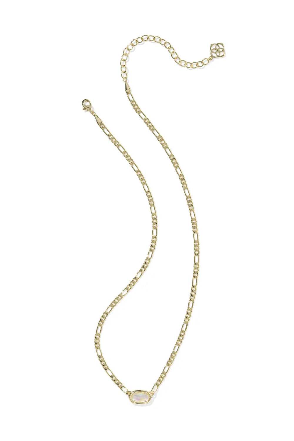 Kendra Scott Elisa Gold Figaro Short Pendant Necklace in Iridescent Abalone