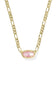 Kendra Scott Elisa Gold Figaro Short Pendant Necklace in Pink Iridescent