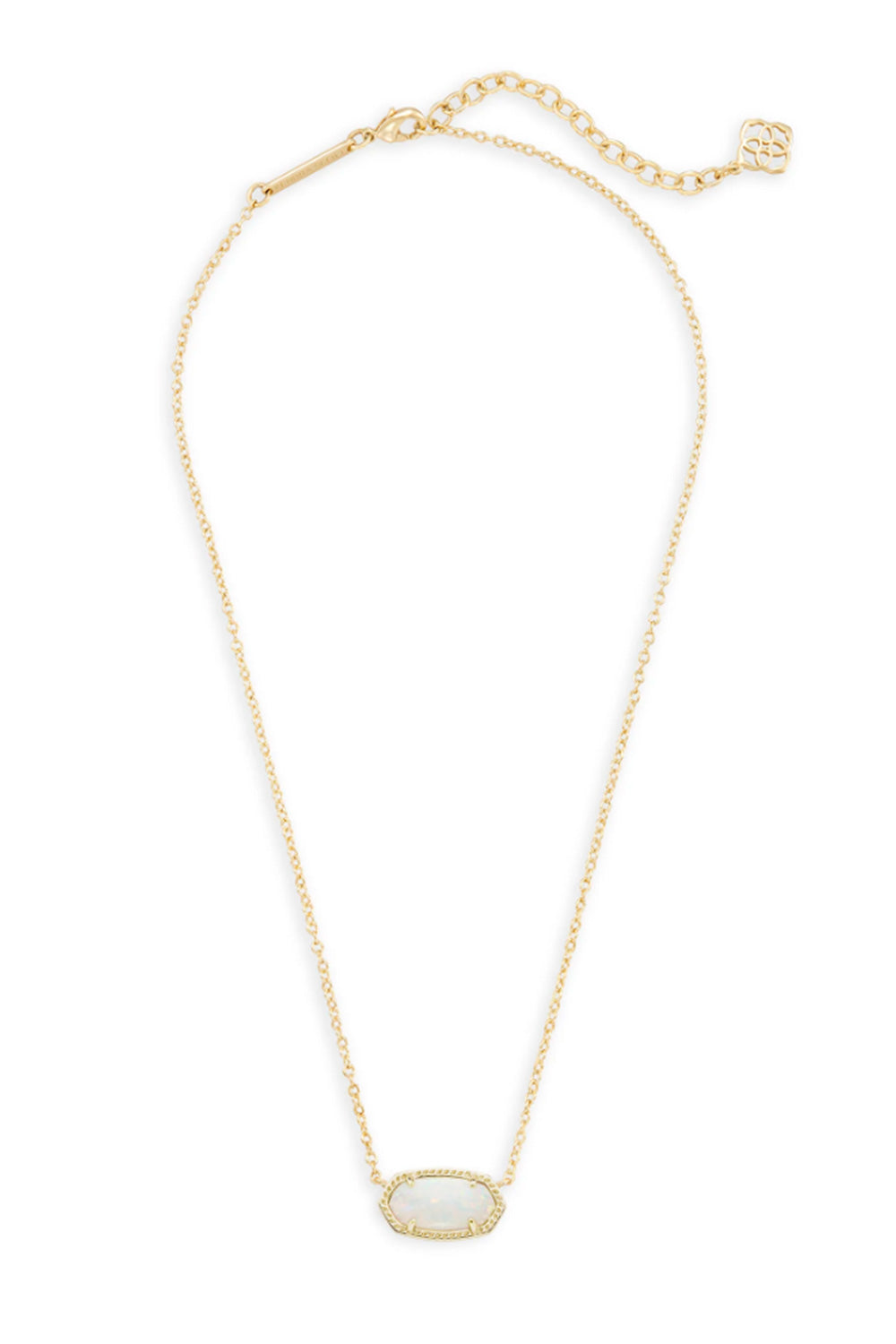 Kendra Scott Elisa Gold Pendant Necklace in White Kyocera Opal | 42177 ...