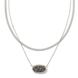 Kendra Scott Elisa Herringbone Multi Strand Necklace in Platinum Drusy