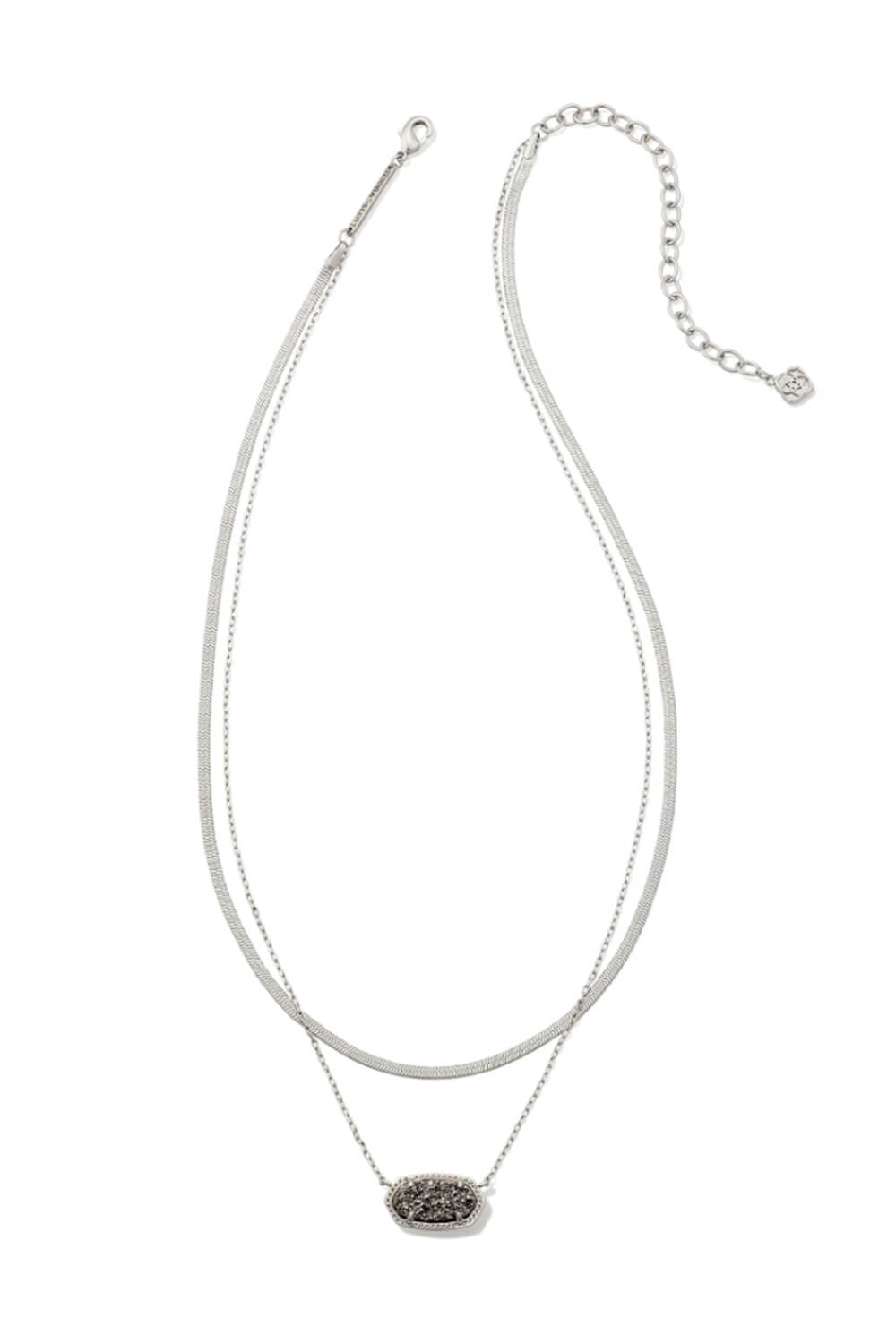 Kendra Scott Elisa Herringbone Silver Drusy Short Multi-Strand Necklace |  Dillard's