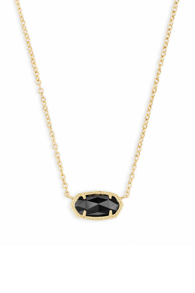 Kendra Scott Elisa Gold Pendant Necklace in Black 