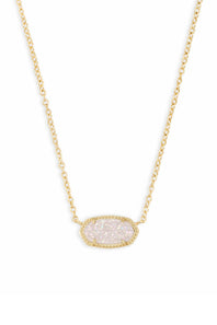Kendra Scott Elisa Gold Short Pendant Necklace in Iridescent Drusy
