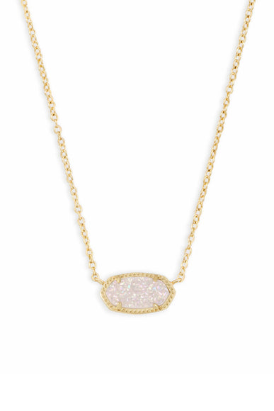 Kendra Scott Elisa Gold Short Pendant Necklace in Iridescent Drusy