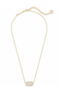 Kendra Scott Elisa Gold Short Pendant Necklace in Iridescent Drusy