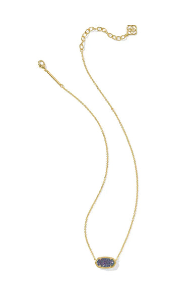 Kendra Scott Elisa Gold Short Pendant Necklace in Multi Drusy