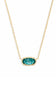 Kendra Scott Elisa Gold Glass Pendant Necklace in London Blue