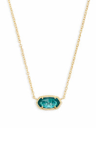 Kendra Scott Elisa Gold Glass Pendant Necklace in London Blue