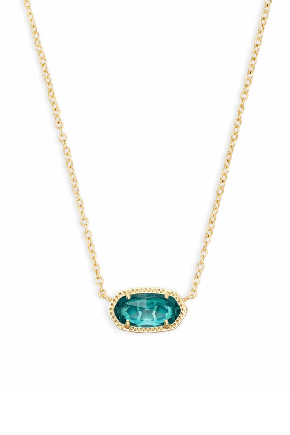 Kendra Scott Elisa Gold Glass Pendant Necklace in London Blue
