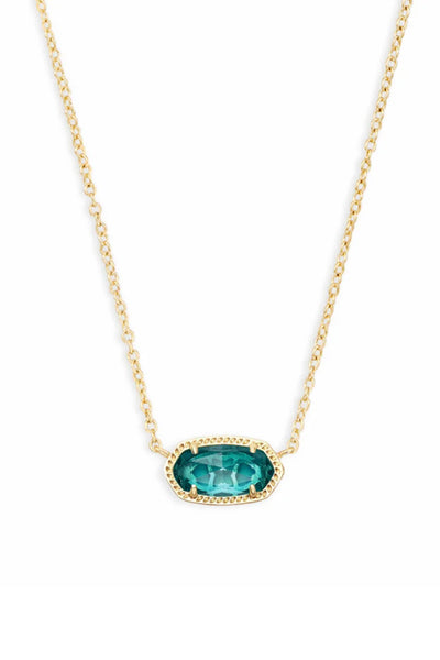 Kendra Scott Elisa Gold Glass Pendant Necklace in London Blue