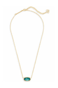 Kendra Scott Elisa Gold Glass Pendant Necklace in London Blue