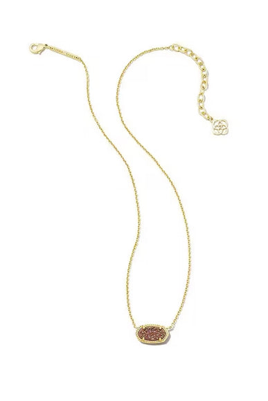 Kendra Scott Elisa Pendant Necklace in Gold Spice Drusy