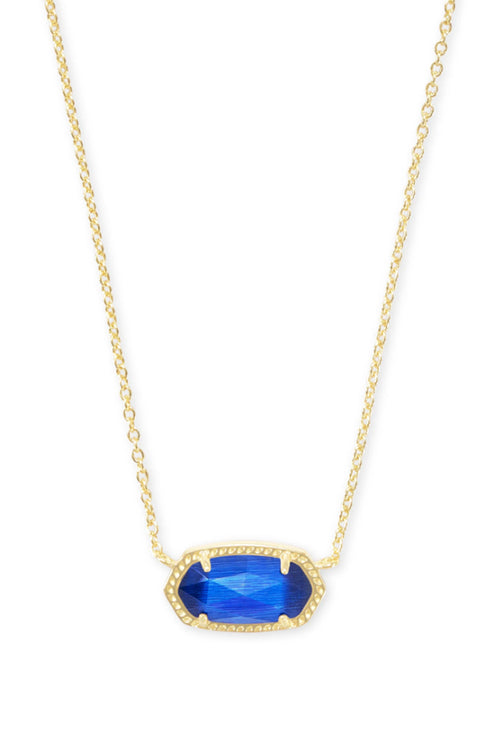 Kendra Scott Elisa Gold Pendant Necklace in Cobalt Cat’s Eye 