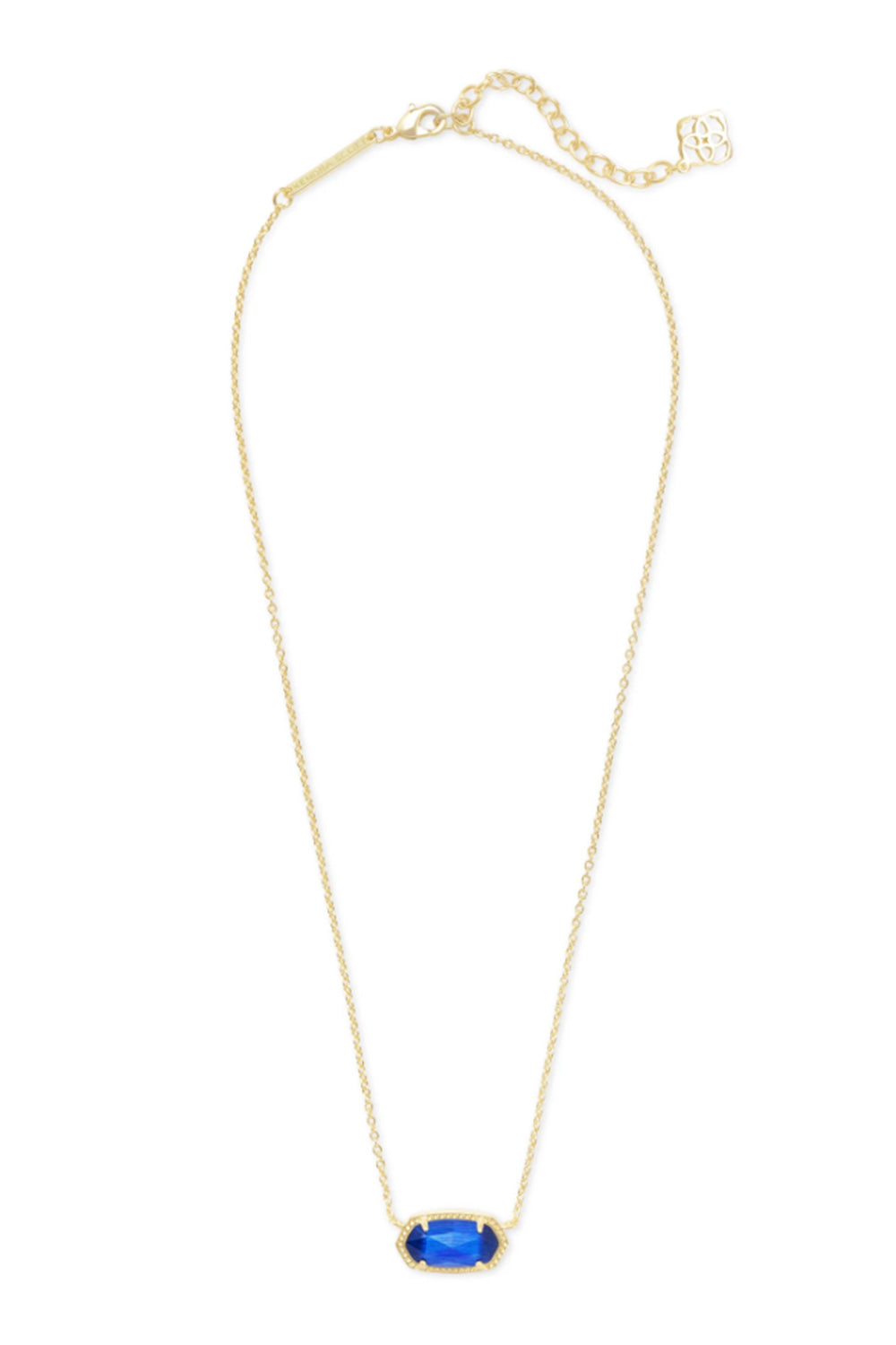 Kendra Scott Elisa Gold Pendant Necklace in Cobalt Cat’s Eye 