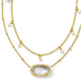 Kendra Scott Elisa Pearl Multi Strand Necklace in Ivory Mother-Of-Pearl