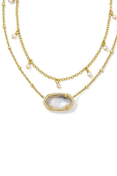 Kendra Scott Elisa Pearl Multi Strand Necklace in Ivory Mother-Of-Pearl